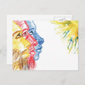 Cartes Pour Fêtes Annuelles Trois Sages Hommes et Star Art Abstrait Design (Devant / Derrière)