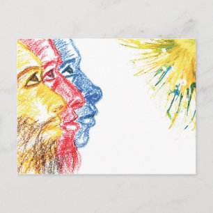 Cartes Pour Fêtes Annuelles Trois Sages Hommes et Star Art Abstrait Design