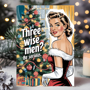 Cartes Pour Fêtes Annuelles Trois Sages? Soyez Sérieux Rétro Drôle de Noël