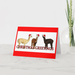 Cartes Pour Fêtes Annuelles Trois Santas Alpaca