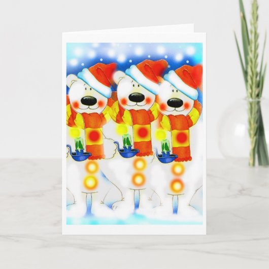 Cartes Pour Fêtes Annuelles Trois Snowmen à Noël (Devant)