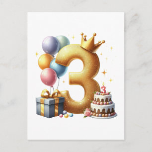 Cartes Pour Fêtes Annuelles Troisième anniversaire doré