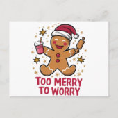 Cartes Pour Fêtes Annuelles Trop Joyeux Pour S'Inquiéter Drôle Pain D'Enfer No (Devant)