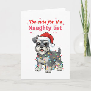 Cartes Pour Fêtes Annuelles Trop mignon pour la liste des vilains Schnauzer