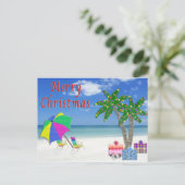 Cartes Pour Fêtes Annuelles Tropcal postcards Christmas Beach Cards (Debout devant)