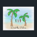 Cartes Pour Fêtes Annuelles Tropical Beach Hawaiian Christmas Deck The Palms<br><div class="desc">© Cindy Bendel All Rights Reserved</div>