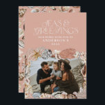 Cartes Pour Fêtes Annuelles Tropical chaud mer de Noël salutations photo rose<br><div class="desc">Tropical chaud pêche rose mer de Noël & salutations moderne élégant design de carte de vacances photo</div>