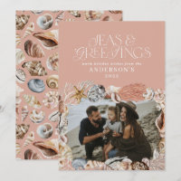 Tropical chaud mer de Noël salutations photo rose