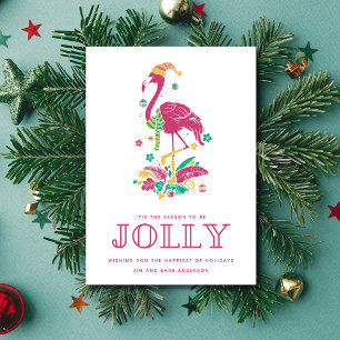 Cartes Pour Fêtes Annuelles Tropical Flamingo Florida Beach Christmas