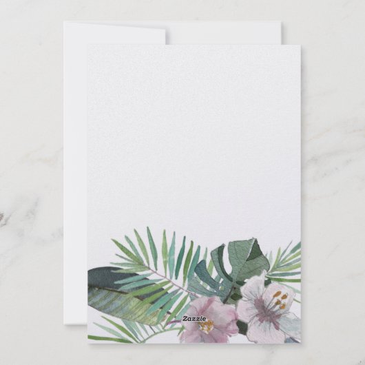 Cartes Pour Fêtes Annuelles Tropical Rustic Summer Enregistrer la date (Dos)