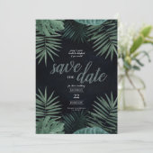 Cartes Pour Fêtes Annuelles Tropical Save the Date, Dark and Moody (Debout devant)