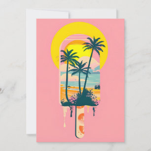 Cartes Pour Fêtes Annuelles Tropical Summer Sunset Sweets Paradise