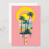 Cartes Pour Fêtes Annuelles Tropical Summer Sunset Sweets Paradise (Devant / Derrière)