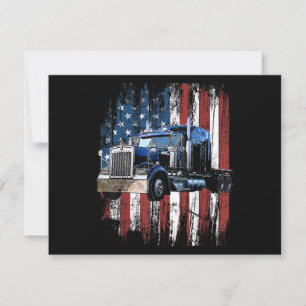 Cartes Pour Fêtes Annuelles Trucker American Flag Truck Driver Truck Driver Gi