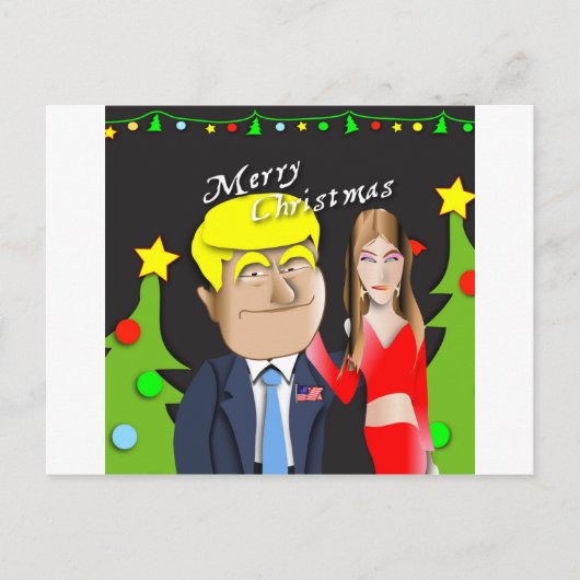 Cartes Pour Fêtes Annuelles Trump, Donald, Melania, Noël, cadeau, présent, (Devant)