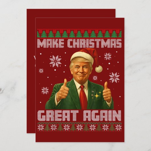 Cartes Pour Fêtes Annuelles Trump Doux moche de Noël Rendre Noël super (Devant / Derrière)