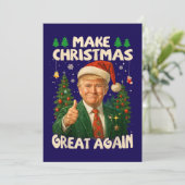 Cartes Pour Fêtes Annuelles Trump rend Noël à nouveau magnifique bleu foncé (Debout devant)