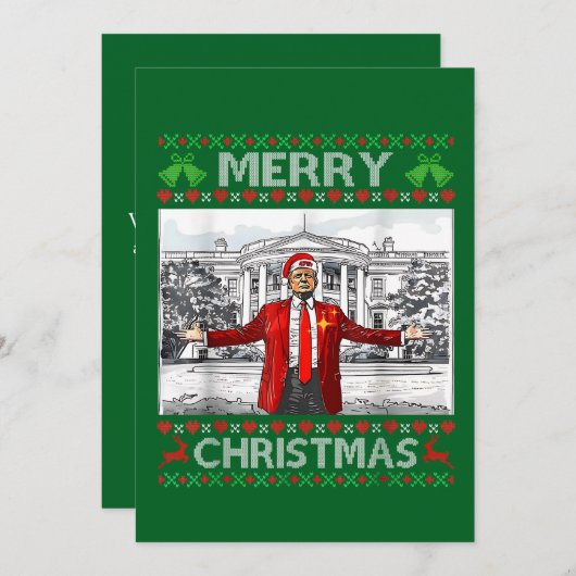 Cartes Pour Fêtes Annuelles Trump Santa Hat Joyeux Noël (Devant / Derrière)