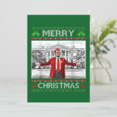 Cartes Pour Fêtes Annuelles Trump Santa Hat Joyeux Noël (Debout devant)