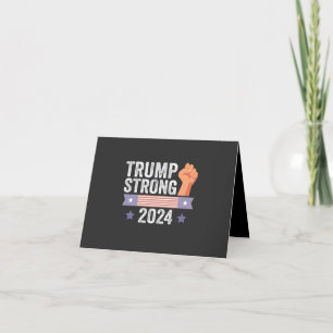 Cartes Pour Fêtes Annuelles Trump Strong 2024 American Patriotic Election Gift