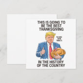 Cartes Pour Fêtes Annuelles Trump Thanksgiving  (Devant / Derrière)