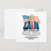 Cartes Pour Fêtes Annuelles Trump Veterans Day (Devant / Derrière)