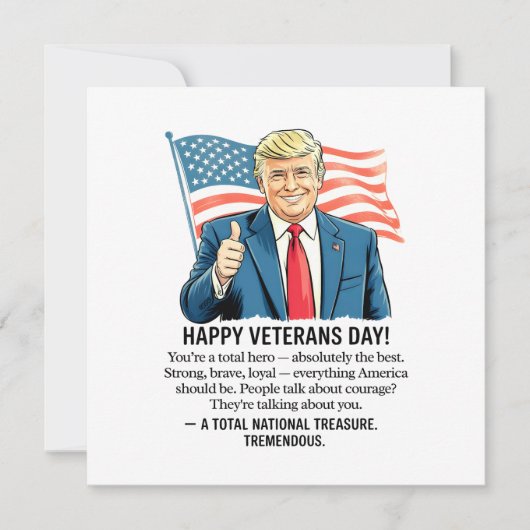 Cartes Pour Fêtes Annuelles Trump Veterans Day (Devant)