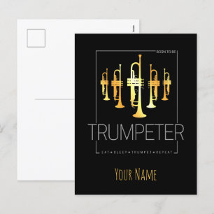 Cartes Pour Fêtes Annuelles Trumpet né pour être trompette pour les musiciens