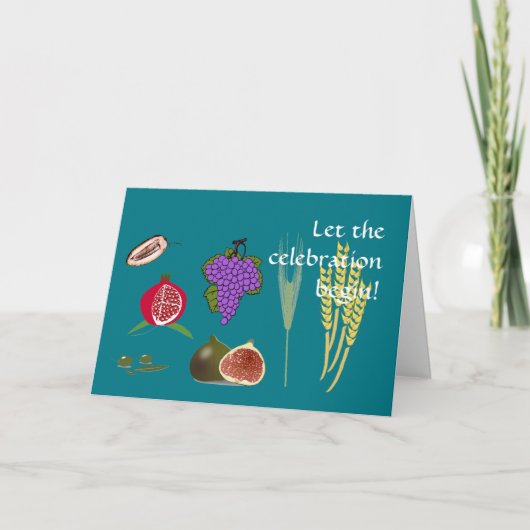 Cartes Pour Fêtes Annuelles Tu Bishvat 7 Espèces (Devant)
