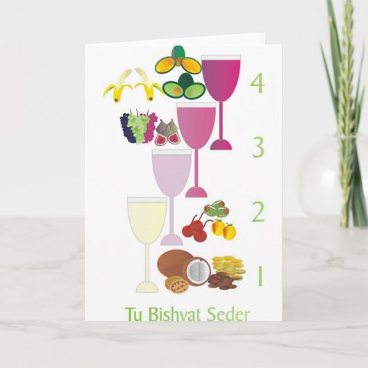 Cartes Pour Fêtes Annuelles Tu Bishvat Seder (Devant)