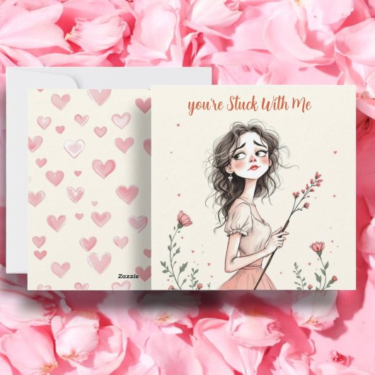 Cartes Pour Fêtes Annuelles Tu es coincé avec moi