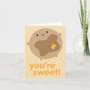 Cartes Pour Fêtes Annuelles Tu es gentil ! Kawaii Pancake