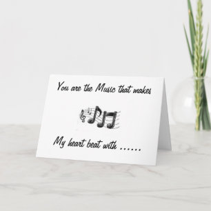 CARTES POUR FÊTES ANNUELLES "TU ES LA MUSIQUE" HEUREUSE SAINTE-VALENTIN