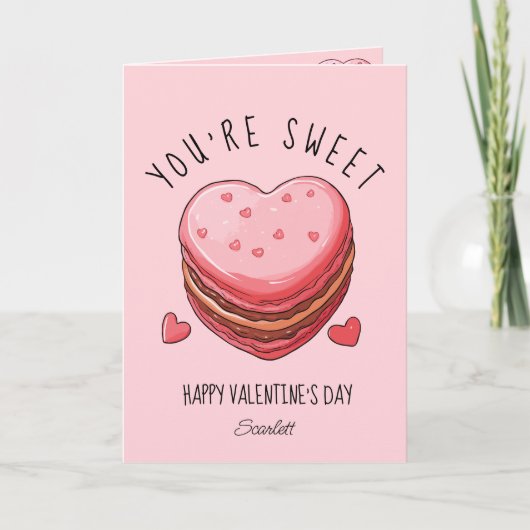 Cartes Pour Fêtes Annuelles Tu es un Heureuse Sainte-Valentin sucré Macarons C (Devant)