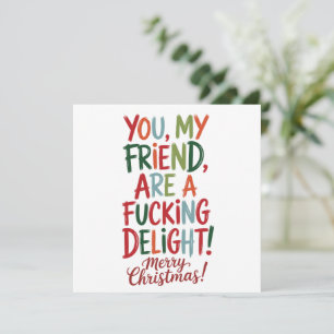 Cartes Pour Fêtes Annuelles Tu es un putain de plaisir Joyeux Noël Meilleure A