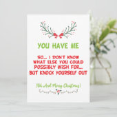 Cartes Pour Fêtes Annuelles Tu M'As Drôle Noël (Debout devant)