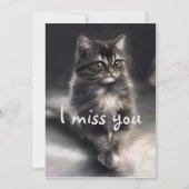 Cartes Pour Fêtes Annuelles Tu me manques le chat gris (Devant)