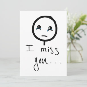 Cartes Pour Fêtes Annuelles Tu me manques Stickman sketch, Tears Cing Meme