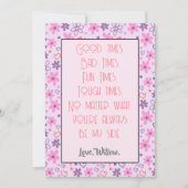 Cartes Pour Fêtes Annuelles Tu seras toujours à mes côtés Saint Valentin (Devant)