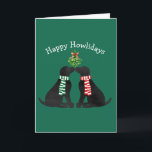 Cartes Pour Fêtes Annuelles Tubes noirs Xmas personnalisés Kisser Mistletoe<br><div class="desc">Festif de Noël personnalisé Black Lab Vacances Chiens de vacances Kissing Under The Mistletoe! Carte de Noël noire mignonne pour les amateurs de laboratoire! Disponible pour téléchargement instantané.Les modèles Preppy Dog © EMR.</div>