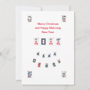 Cartes Pour Fêtes Annuelles tuiles de mahjong symboles conception pour Noël