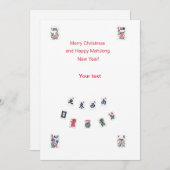 Cartes Pour Fêtes Annuelles Tuiles de mahjong symboles pour Noël (Devant / Derrière)