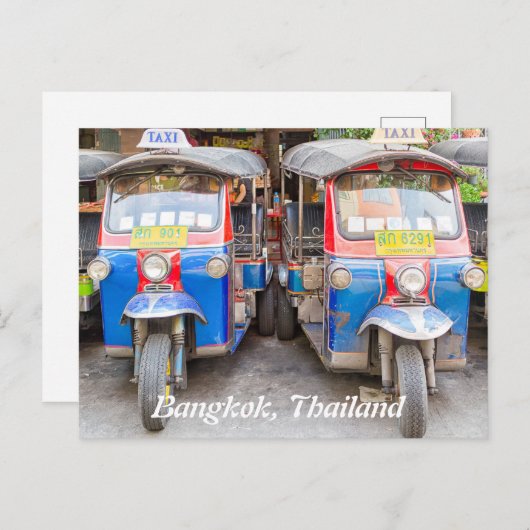 Cartes Pour Fêtes Annuelles Tuk tuks à Bangkok (Devant / Derrière)