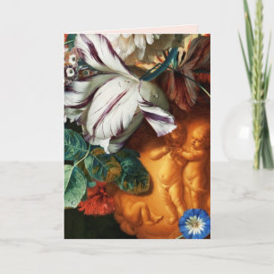 Cartes Pour Fêtes Annuelles TULIPES BLANCHES, ANÉMONES ET CUPIDONS la Saint-Va