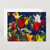 Cartes Pour Fêtes Annuelles Tulipes effet numérique de style "impression" (Devant / Derrière)