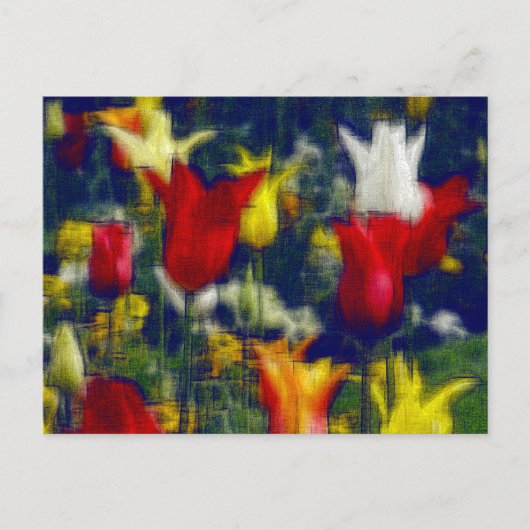 Cartes Pour Fêtes Annuelles Tulipes effet numérique de style "impression" (Devant)