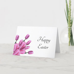 Cartes Pour Fêtes Annuelles Tulipes florales pourpres Simple Pâques