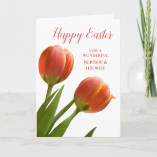 Cartes Pour Fêtes Annuelles Tulipes Happy Pâques Nephew et sa femme
