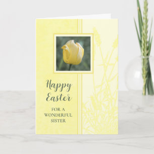 Cartes Pour Fêtes Annuelles Tulipes Jaunes Bonne Soeur de Pâques