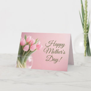 Cartes Pour Fêtes Annuelles Tulipes roses pour la fête des mères